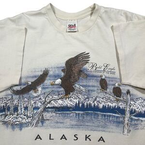 Vintage 1996 Alaska Bald Eagle Nature Graphic Single Stitch T-Shirt